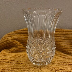 Elegant Vintage Clear Glass Vase